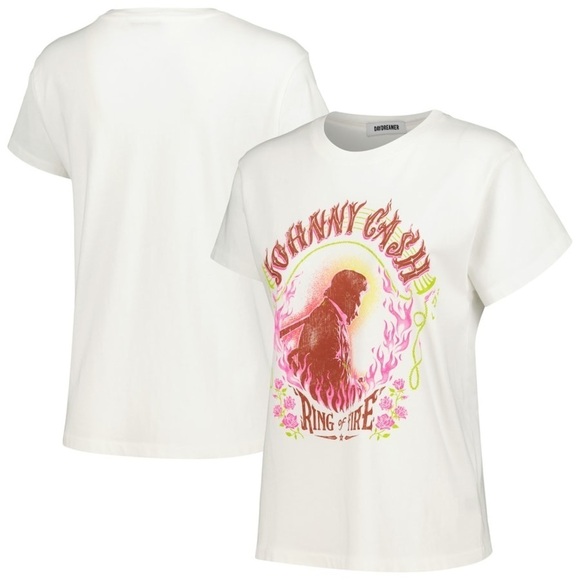 Daydreamer Johnny Cash Ring Of Fire Tour Tee in Vintage White NWOT - Picture 3 of 10